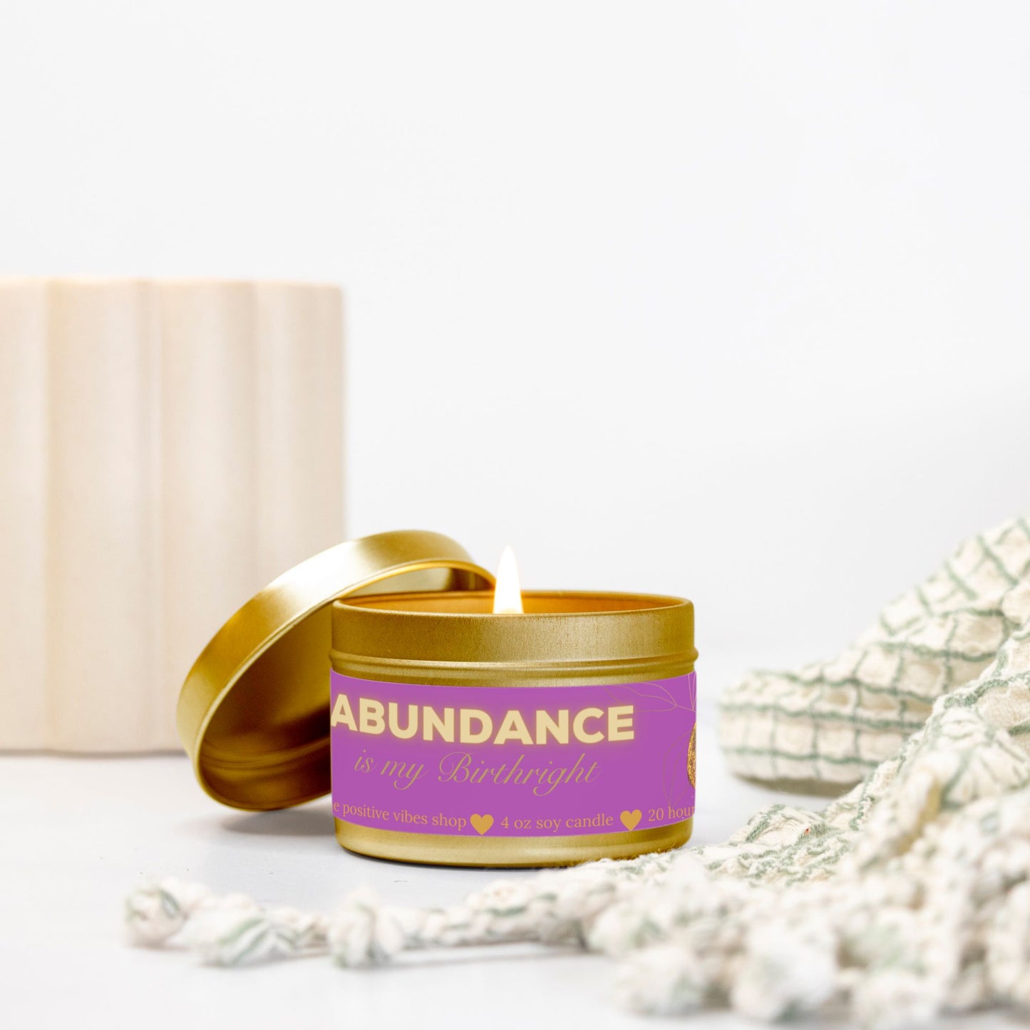 Abundance Is My Birthright Mini Tin Candle