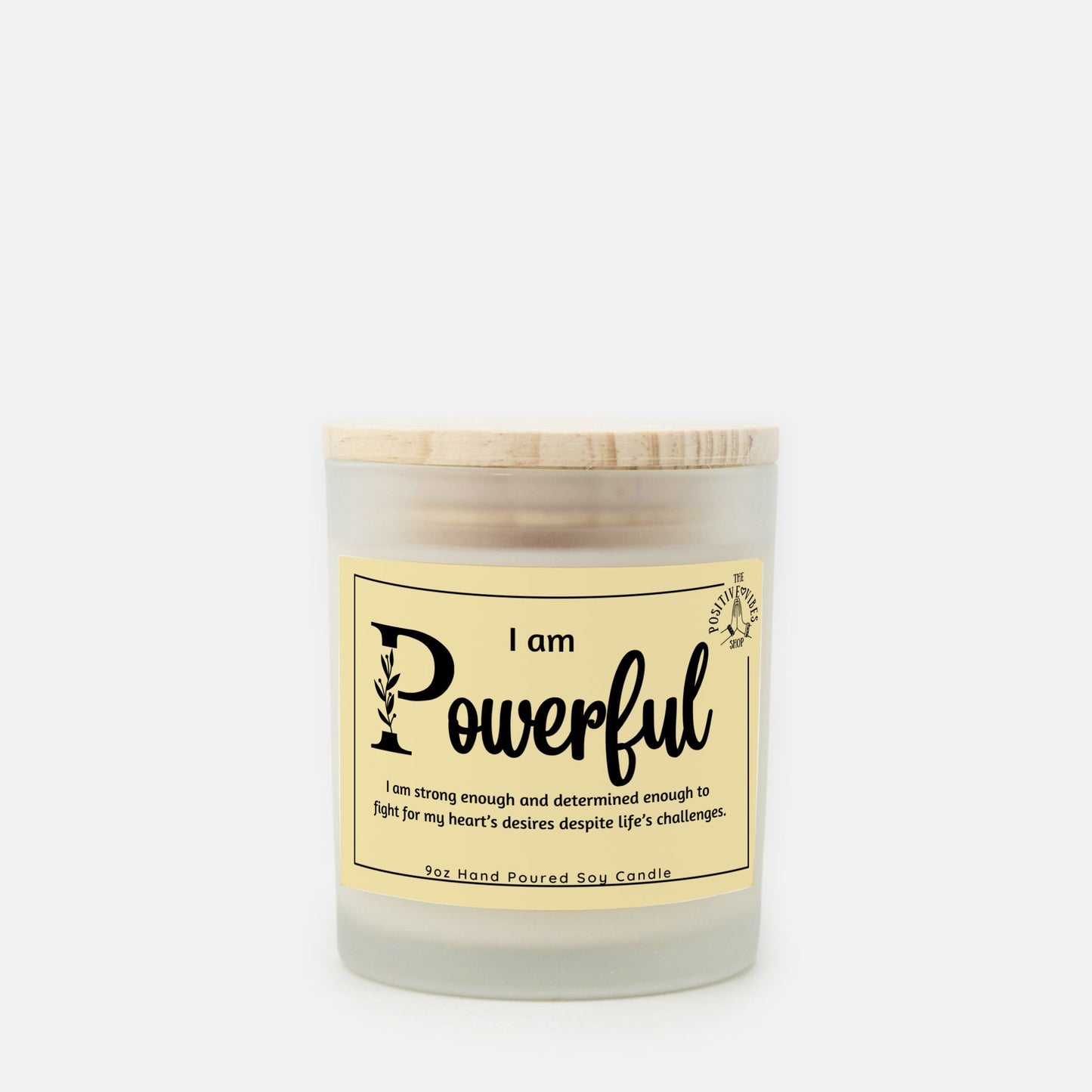 I AM Powerful Frosted Glass Candle