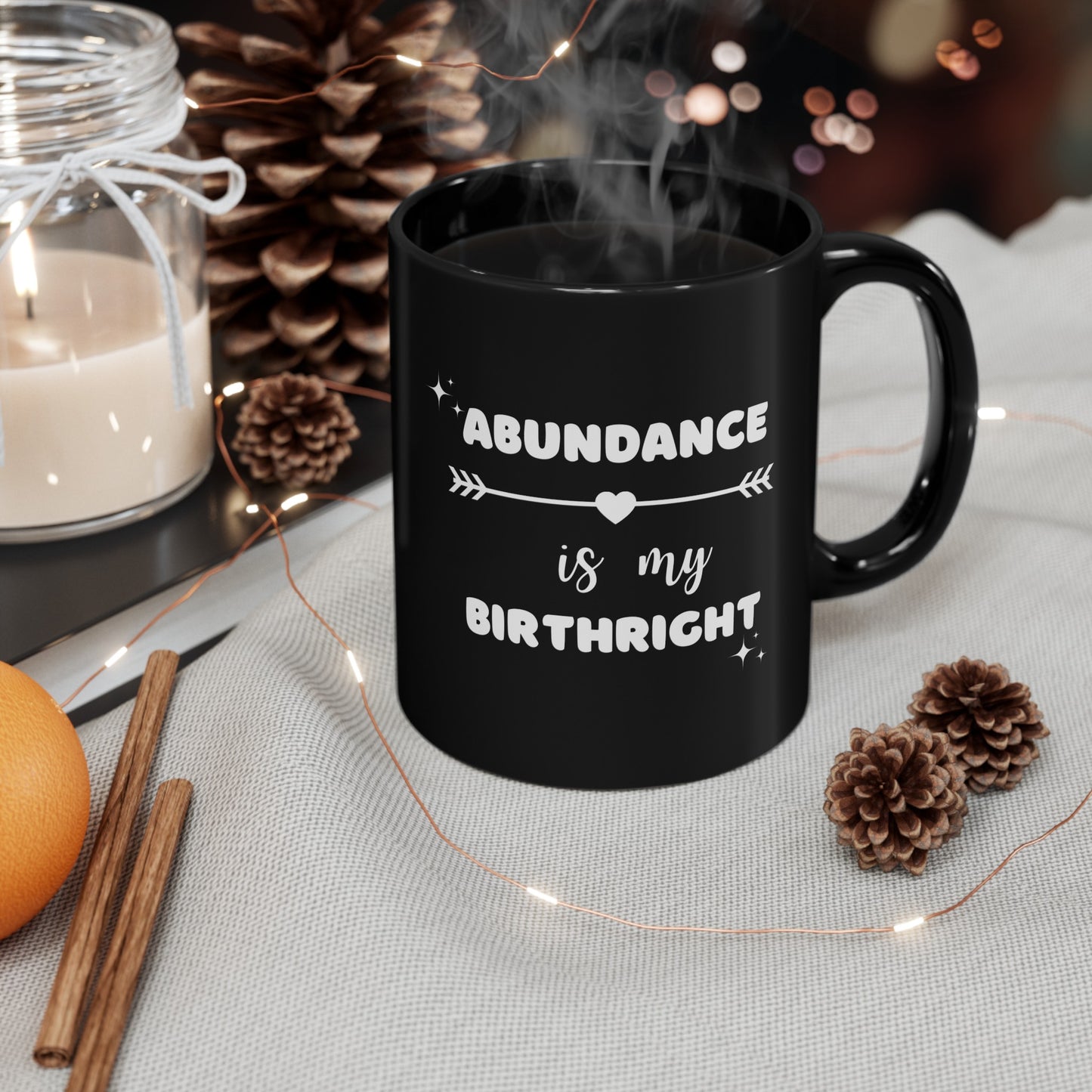 Abundance Is My Birthright Mug (Black)