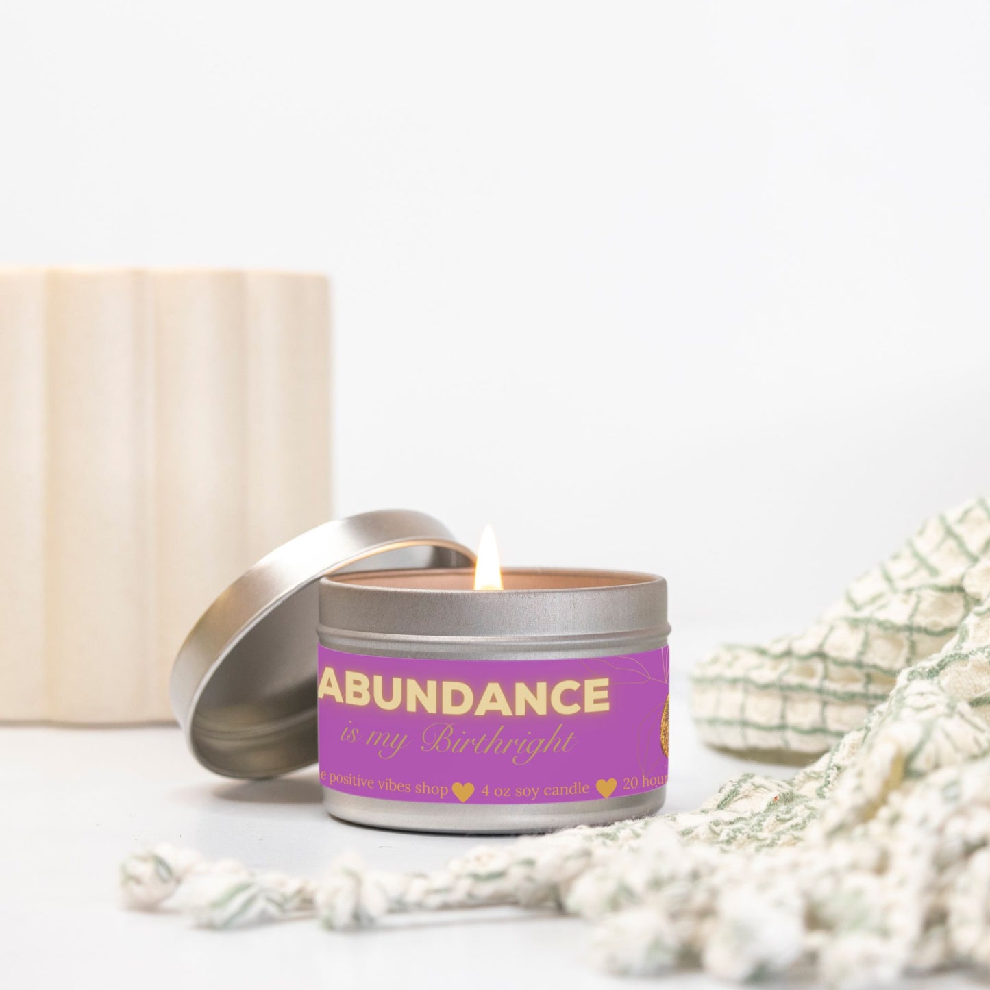 Abundance Is My Birthright Mini Tin Candle