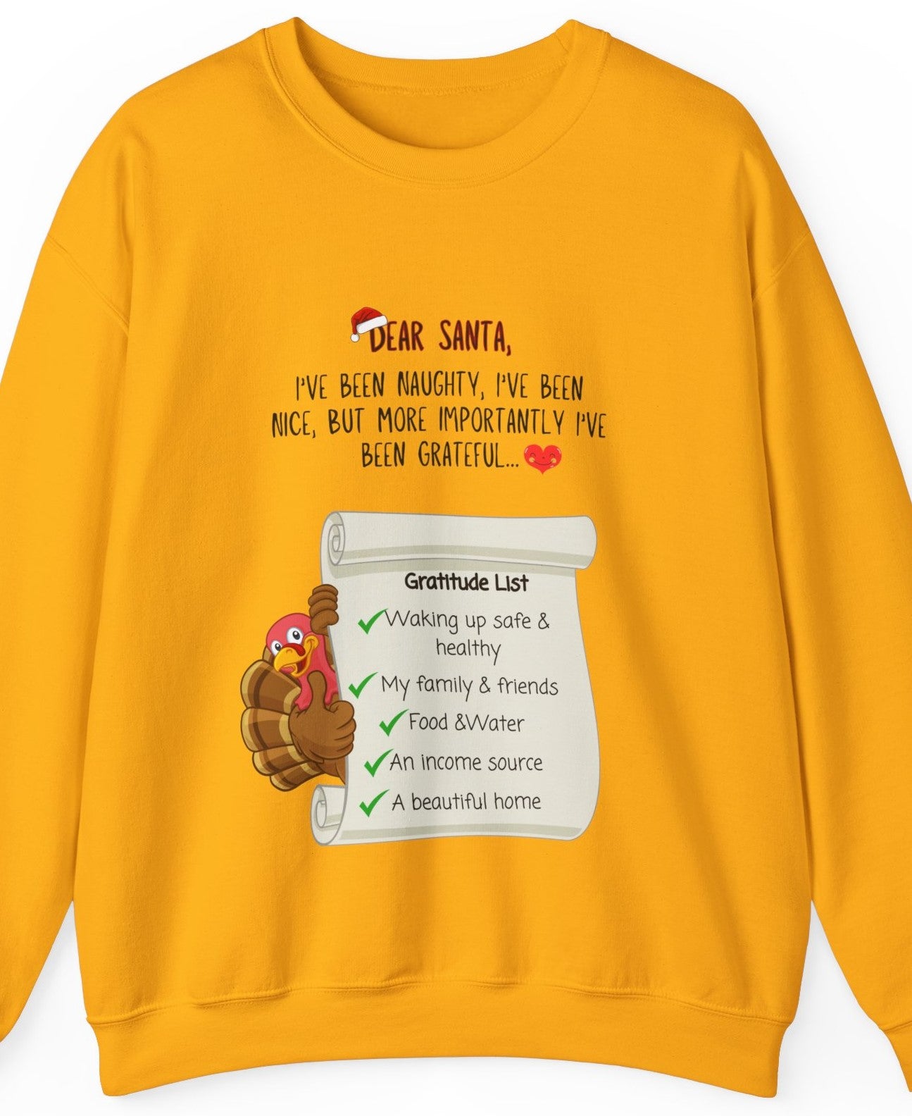 Dear Santa Customizable Gratitude List Unisex Sweatshirt (Turkey Version)