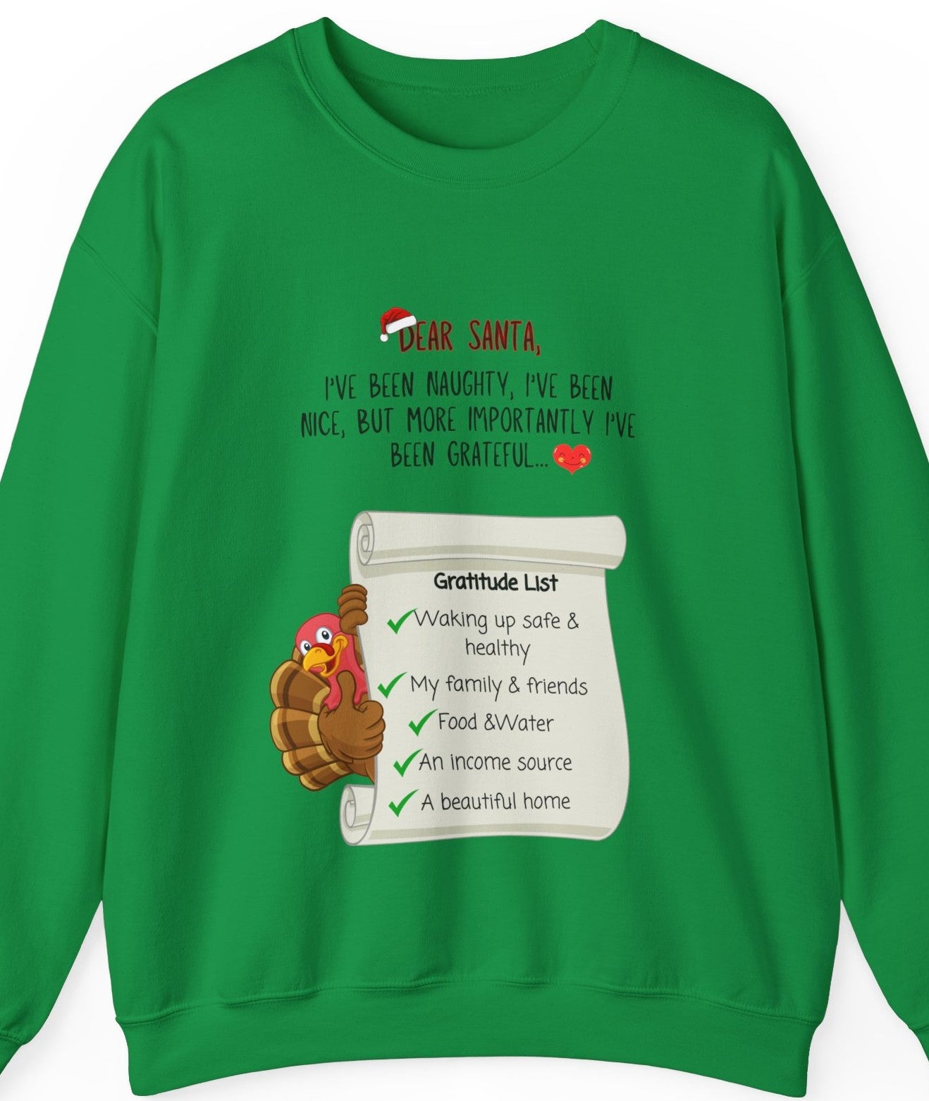 Dear Santa Customizable Gratitude List Unisex Sweatshirt (Turkey Version)