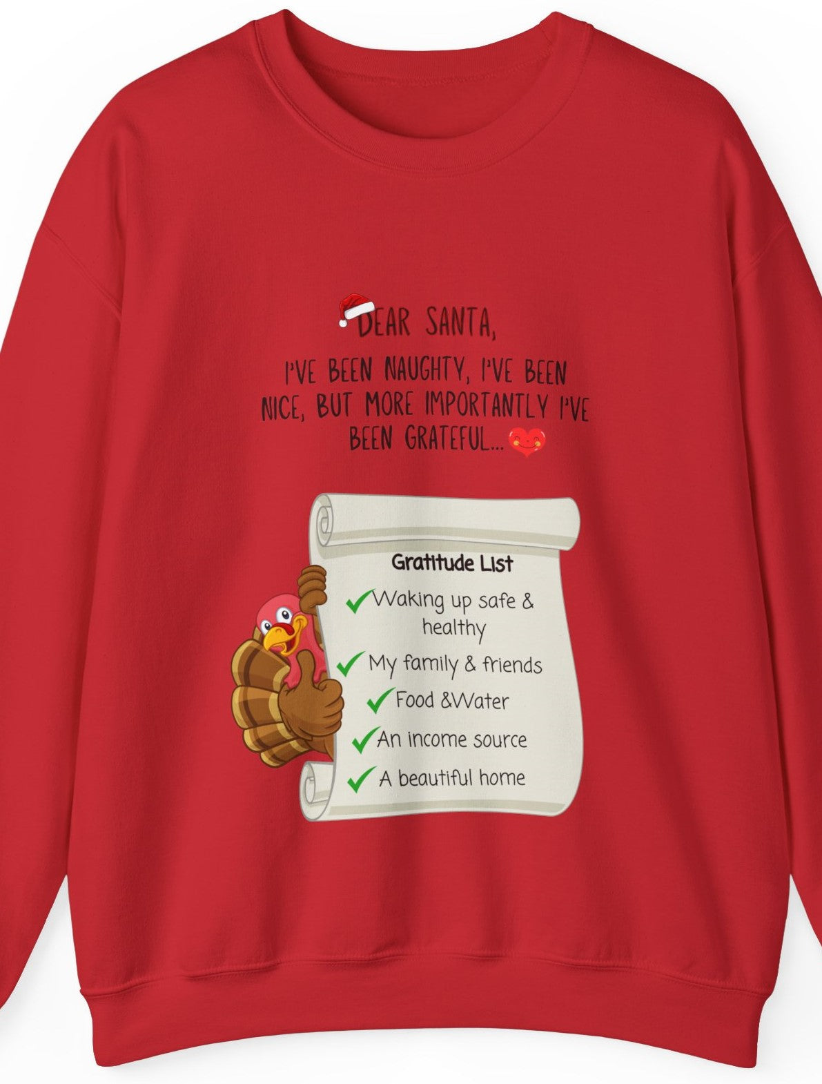 Dear Santa Customizable Gratitude List Unisex Sweatshirt (Turkey Version)