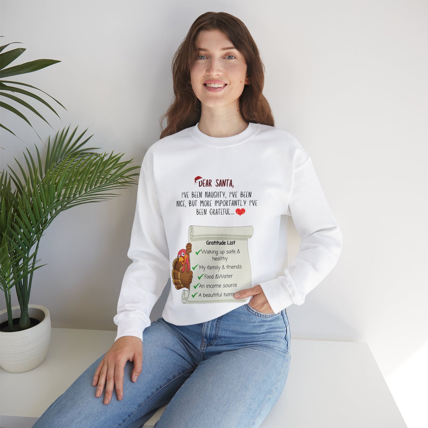 Dear Santa Customizable Gratitude List Unisex Sweatshirt (Turkey Version)