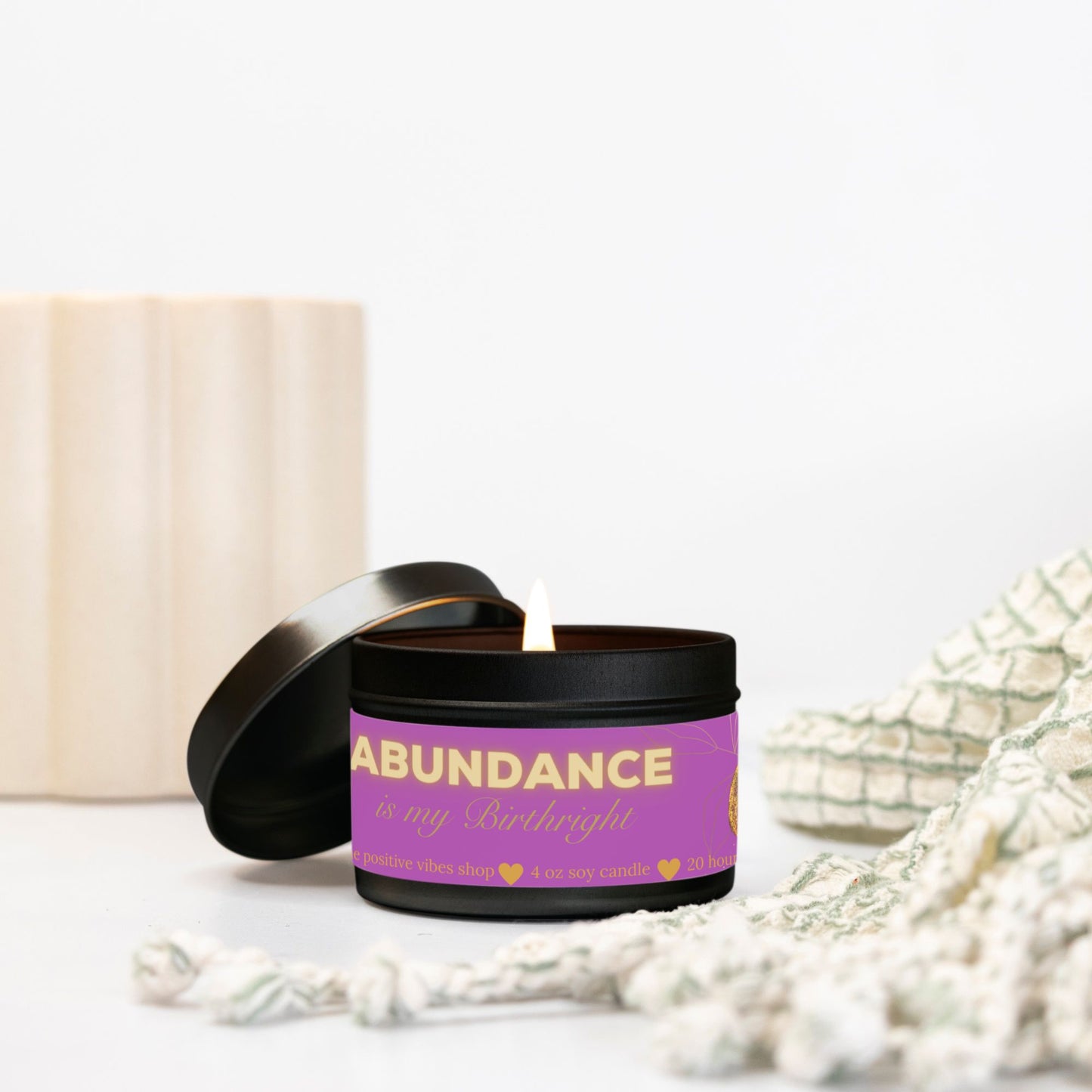 Abundance Is My Birthright Mini Tin Candle