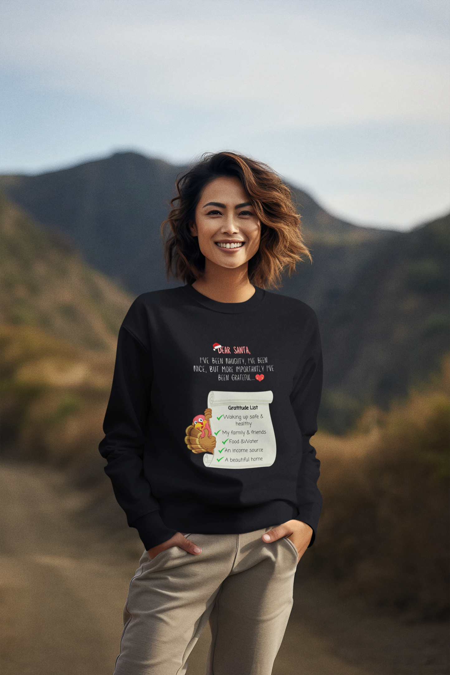 Dear Santa Customizable Gratitude List Unisex Sweatshirt (Turkey Version)