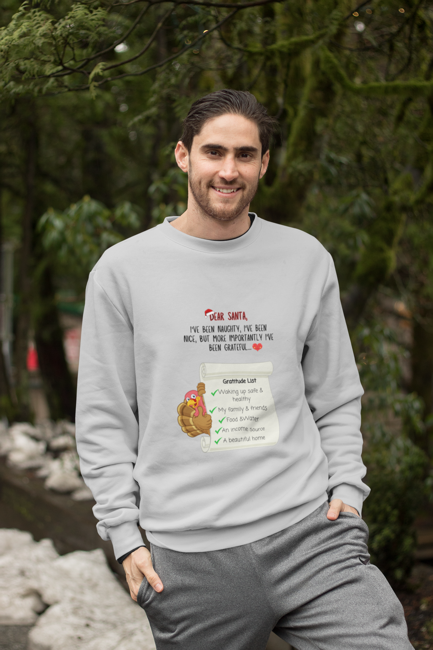 Dear Santa Customizable Gratitude List Unisex Sweatshirt (Turkey Version)