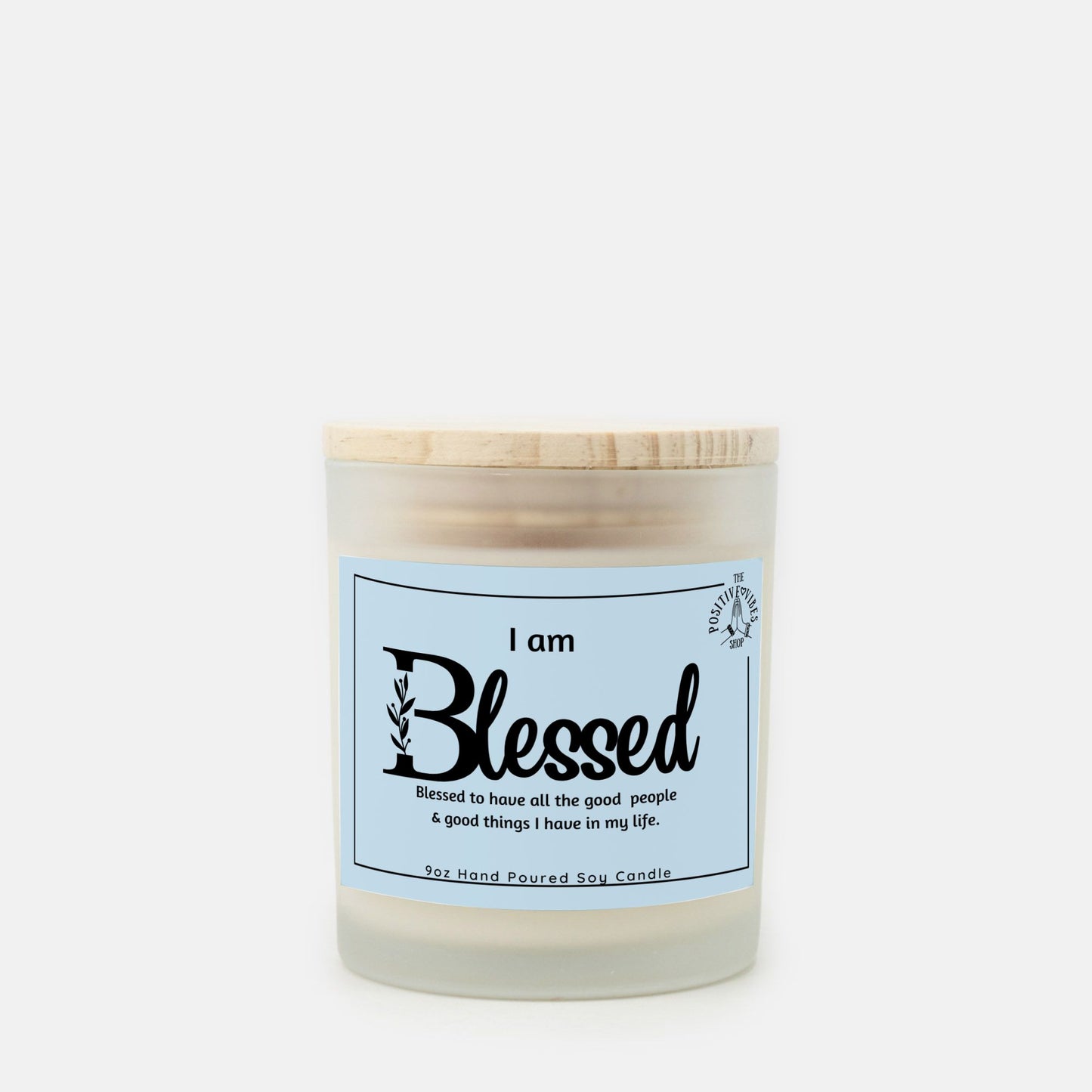 I AM Blessed Frosted Glass Candle