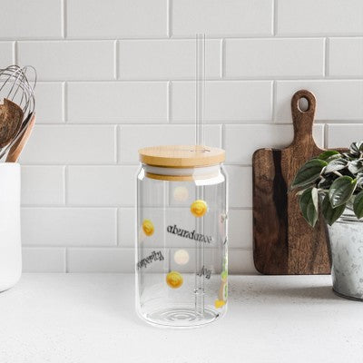 I AM A Magnet Glass Cup With Straw & Lid