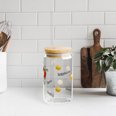 I AM A Magnet Glass Cup With Straw & Lid