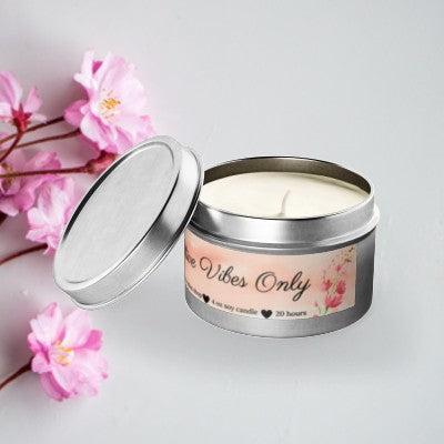 Positive Vibes Only Mini Tin Candle