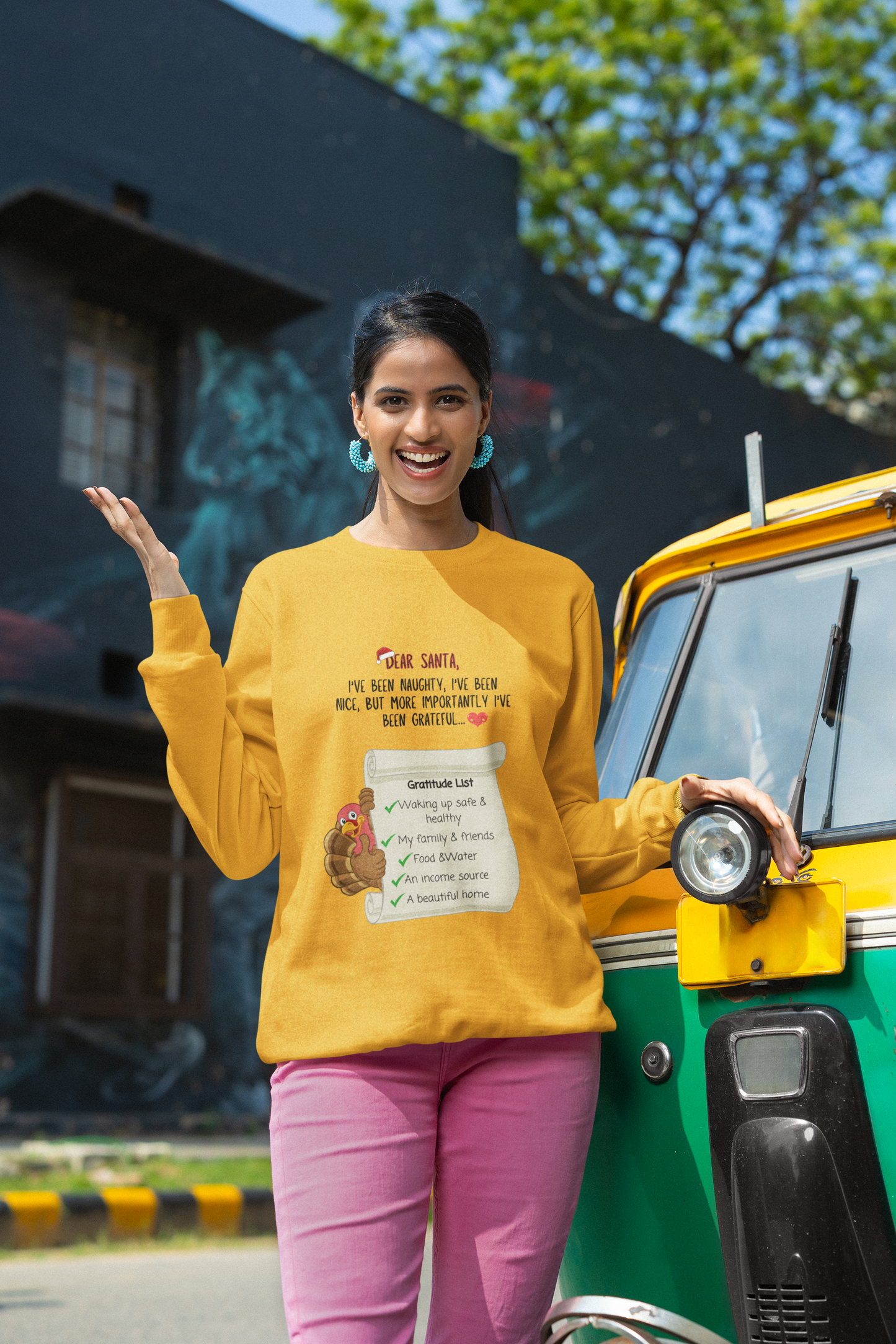 Dear Santa Customizable Gratitude List Unisex Sweatshirt (Turkey Version)