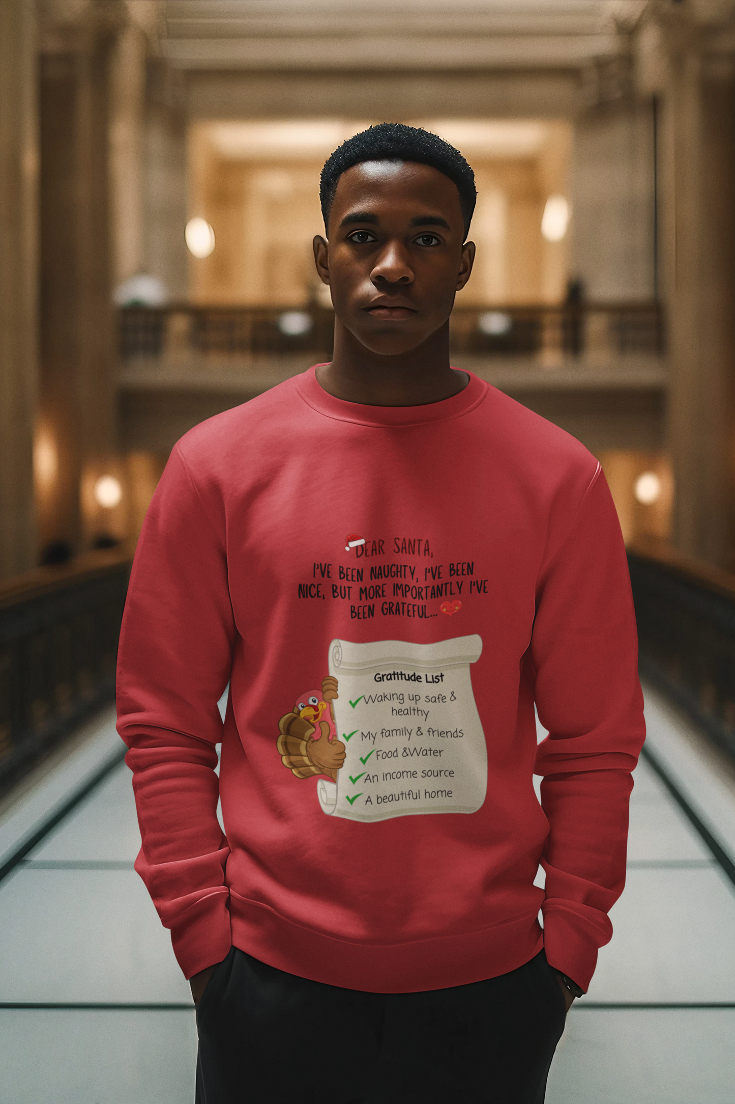Dear Santa Customizable Gratitude List Unisex Sweatshirt (Turkey Version)