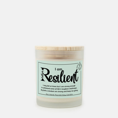I AM Resilient Candle Frosted Glass