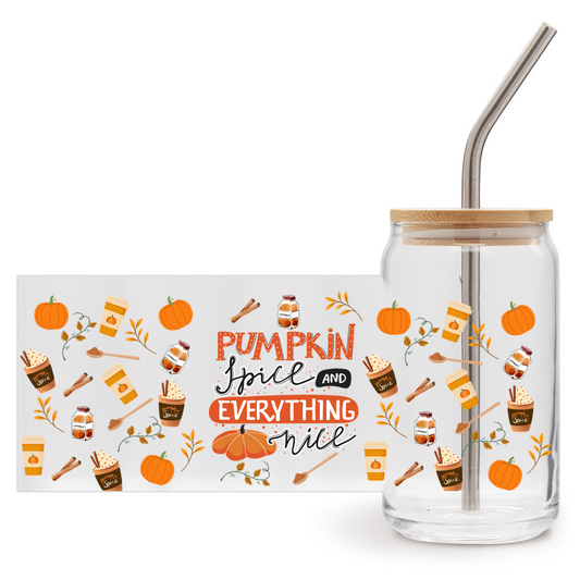 Pumpkin Spice Glass Cup