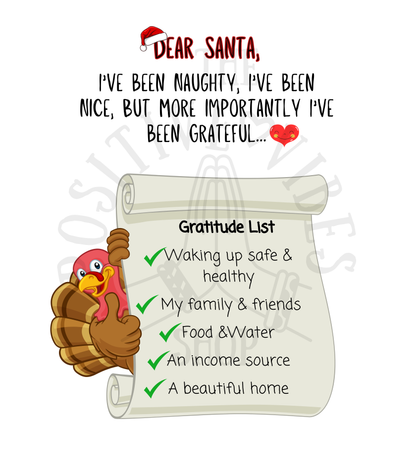 Dear Santa Customizable Gratitude List Unisex Sweatshirt (Turkey Version)